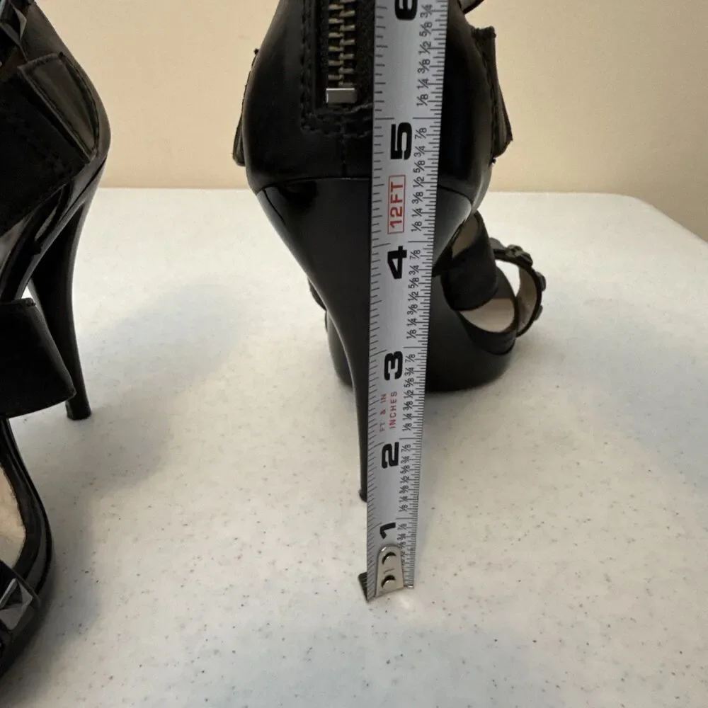 MICHAEL Michael Kors Rock N Roll Black Studded Stiletto Heels Size 8 M JL307